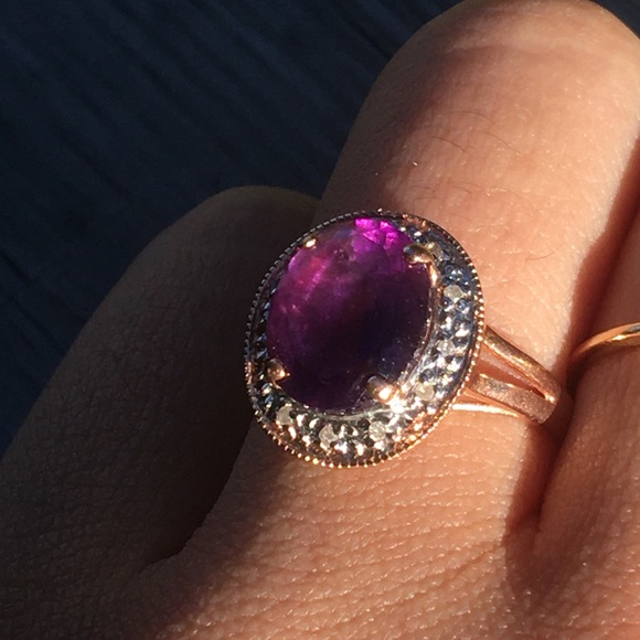 14k amethyst rose gold ring - Picture 6 of 16